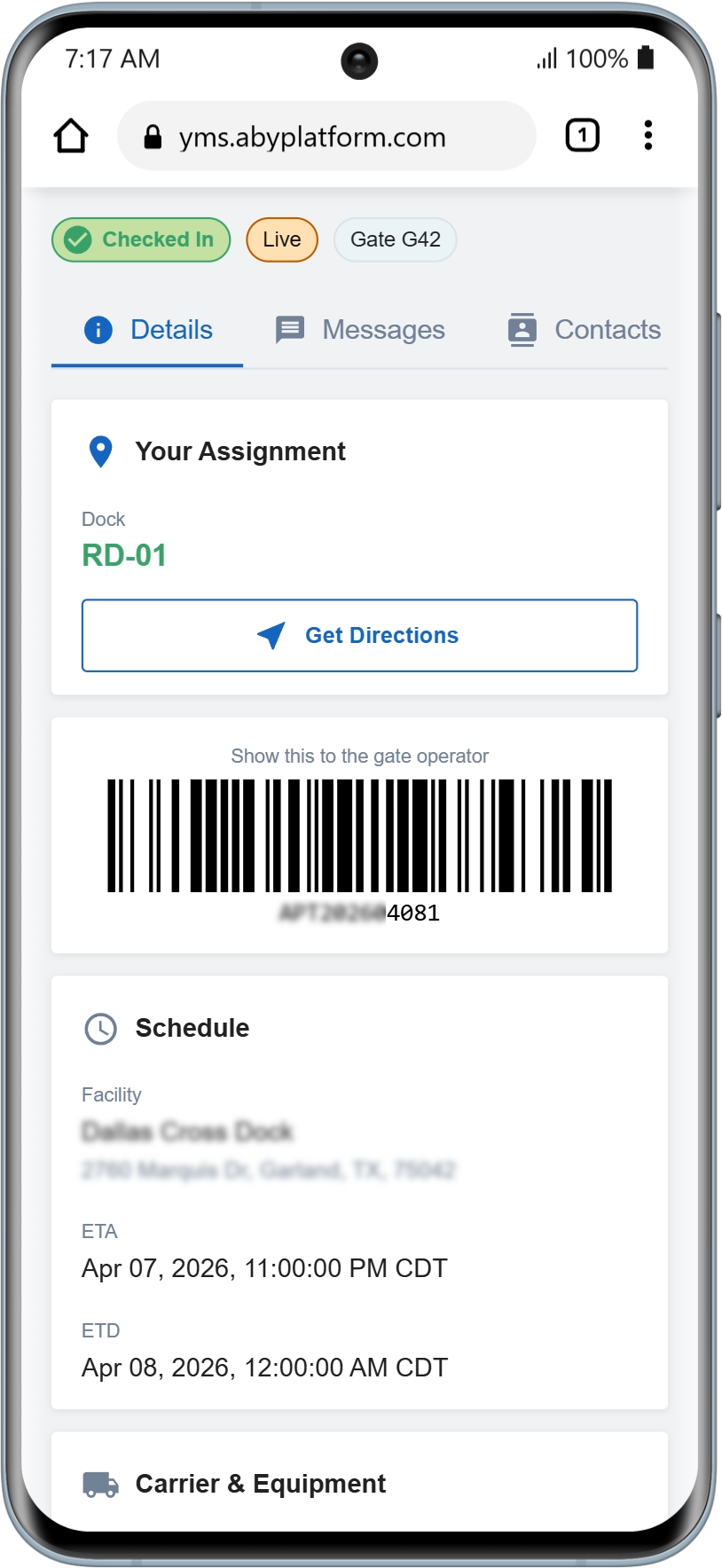 Self-Service for Drivers screenshot
